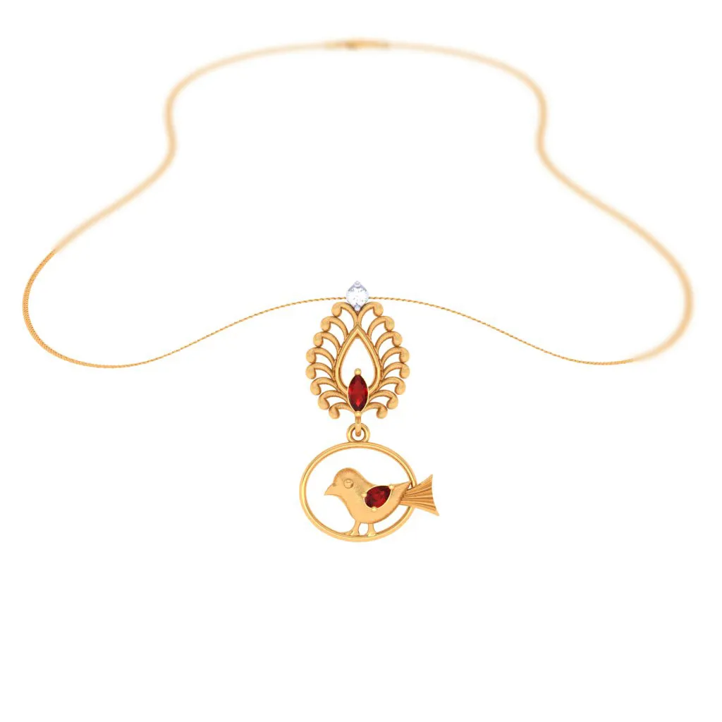 Bird Motif Diamond Locket