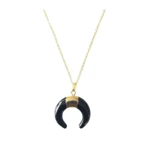 Black Onyx Horn Necklace