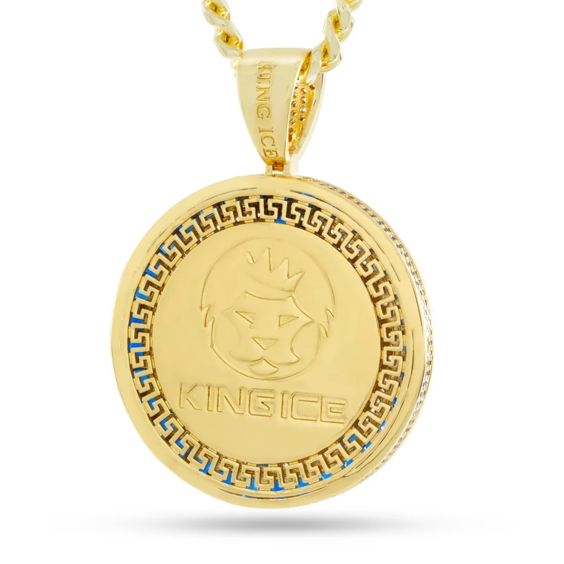 Blue Peace and Love Medallion Necklace