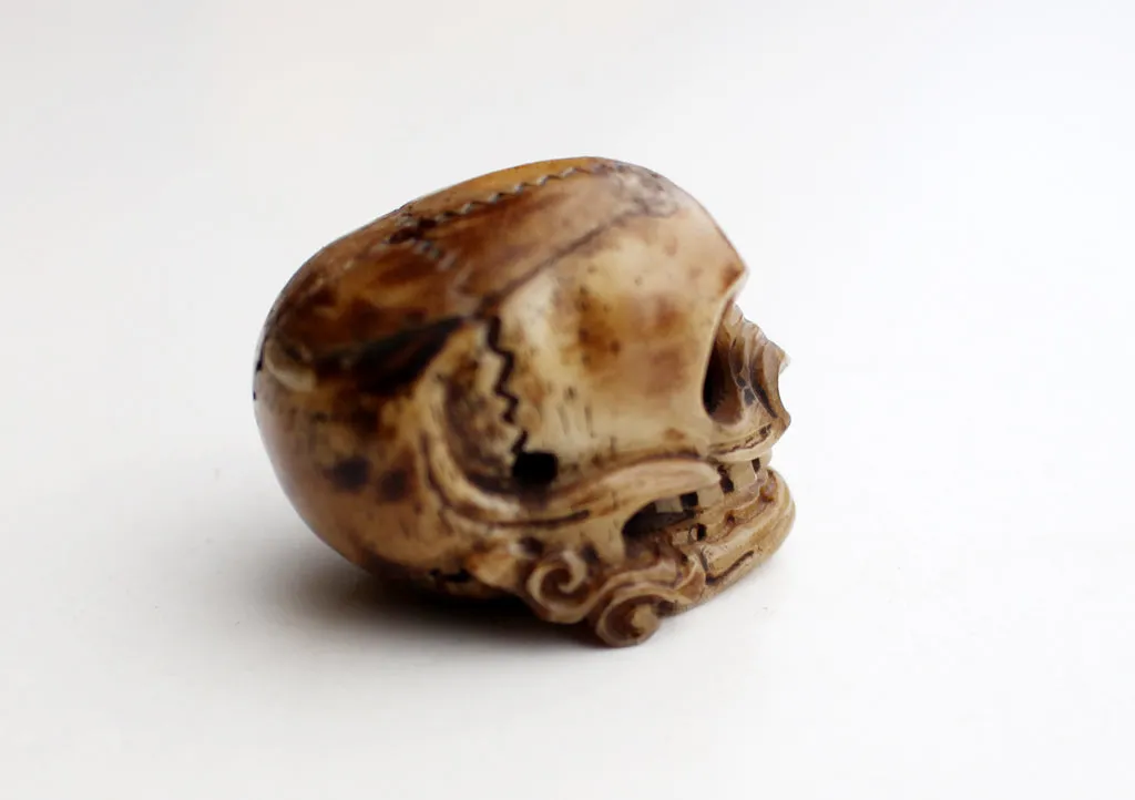 Bone Skull Hanging Handcarved Halloween Pendant