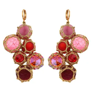 Rose Bulle Drop Gemstone Earrings