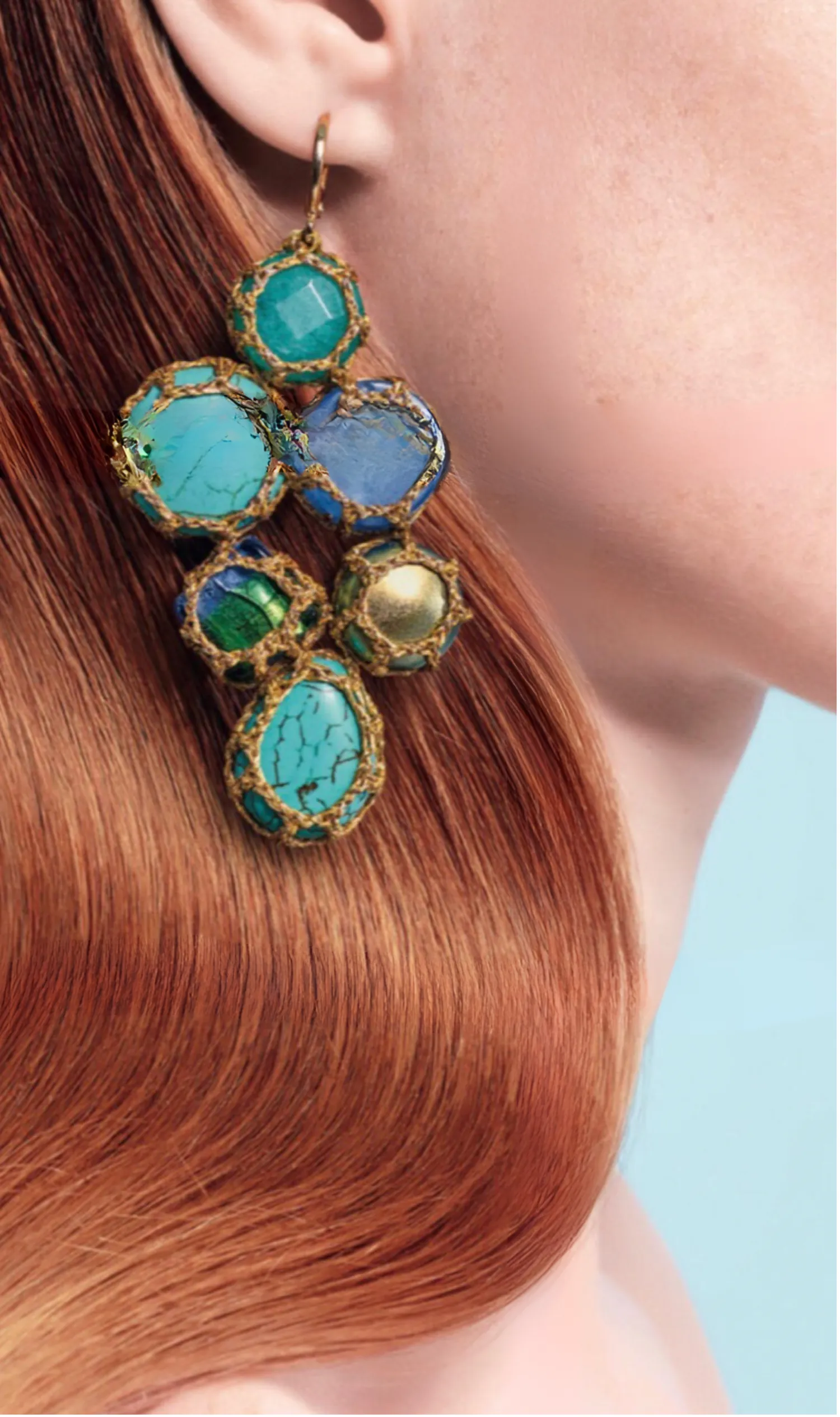 Rose Bulle Drop Gemstone Earrings