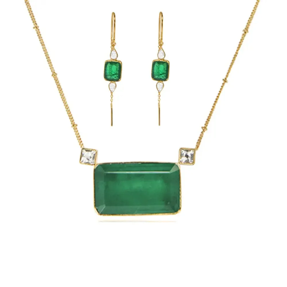 Celebration Green Onyx Silver Set