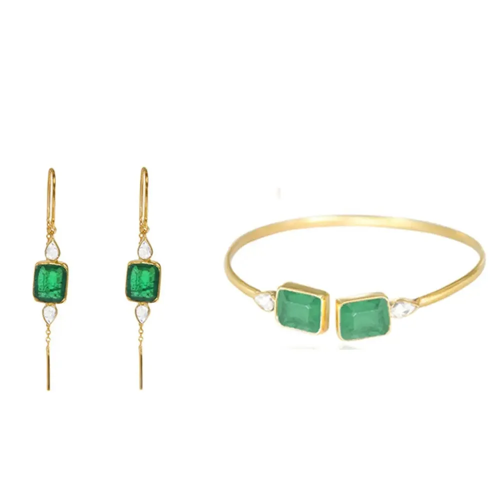 Celebration Green Onyx Silver Set