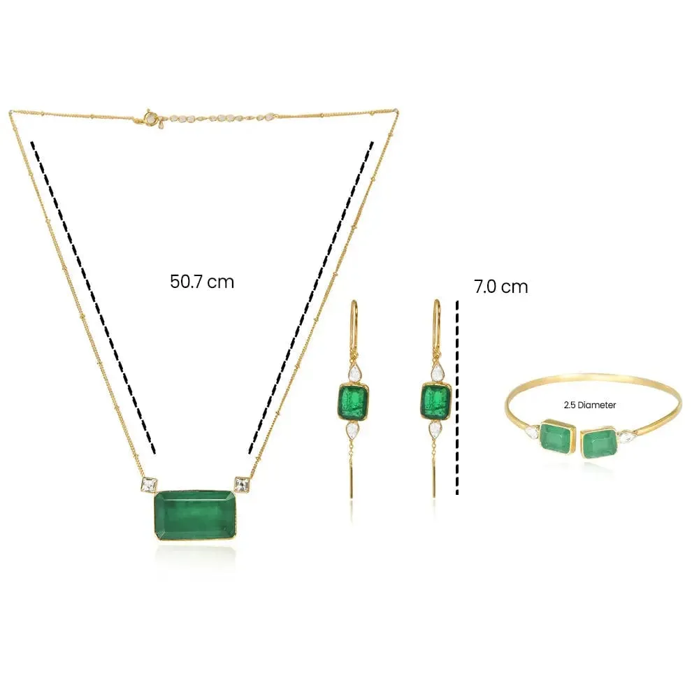 Celebration Green Onyx Silver Set