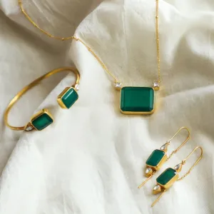 Celebration Green Onyx Silver Set