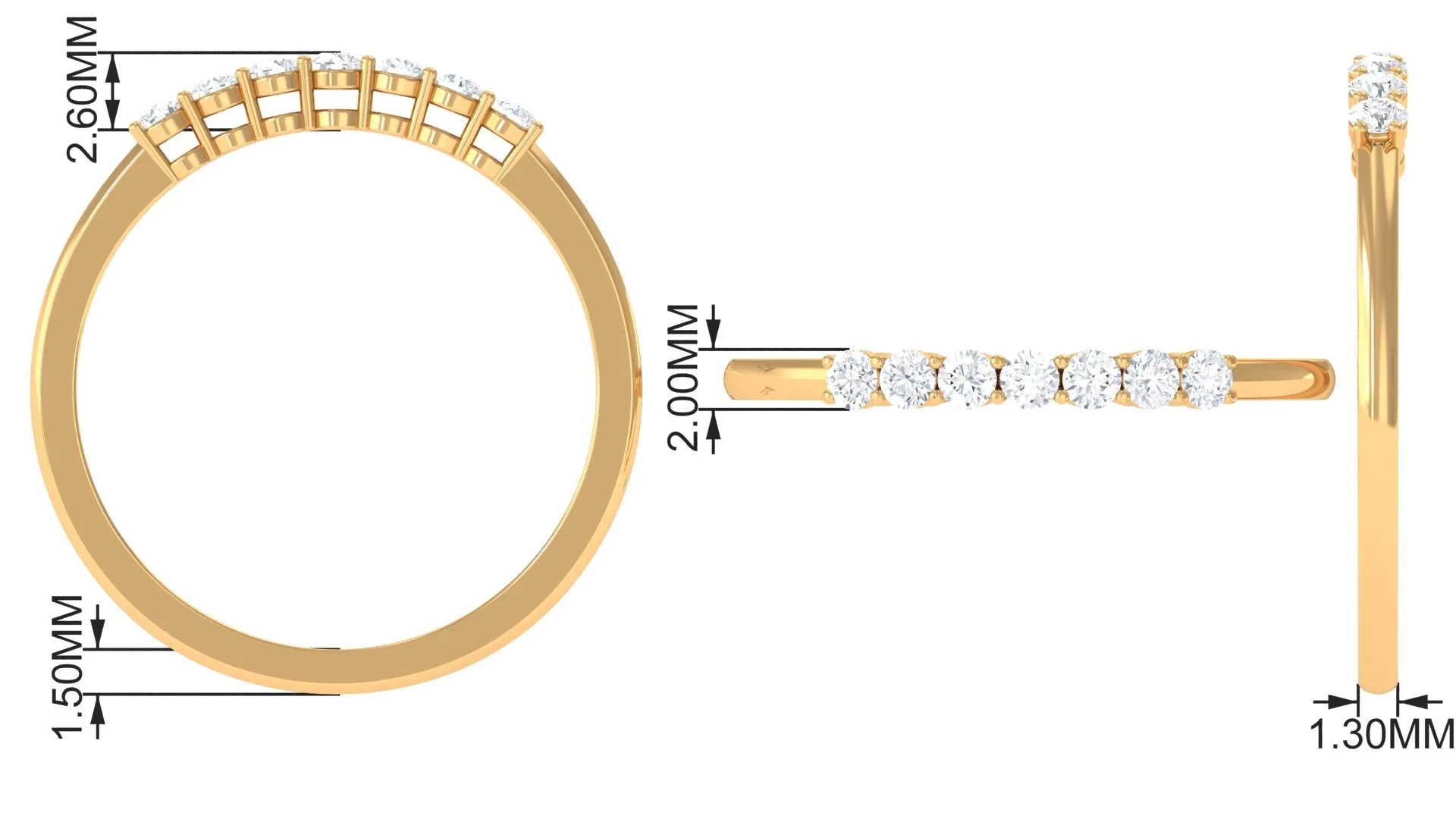 Certified Natural Diamond 7 Stone Stackable Ring
