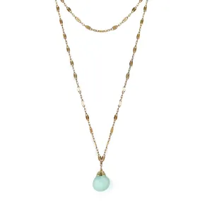 Choker Wrap Gemstone Necklace - Chalcedony