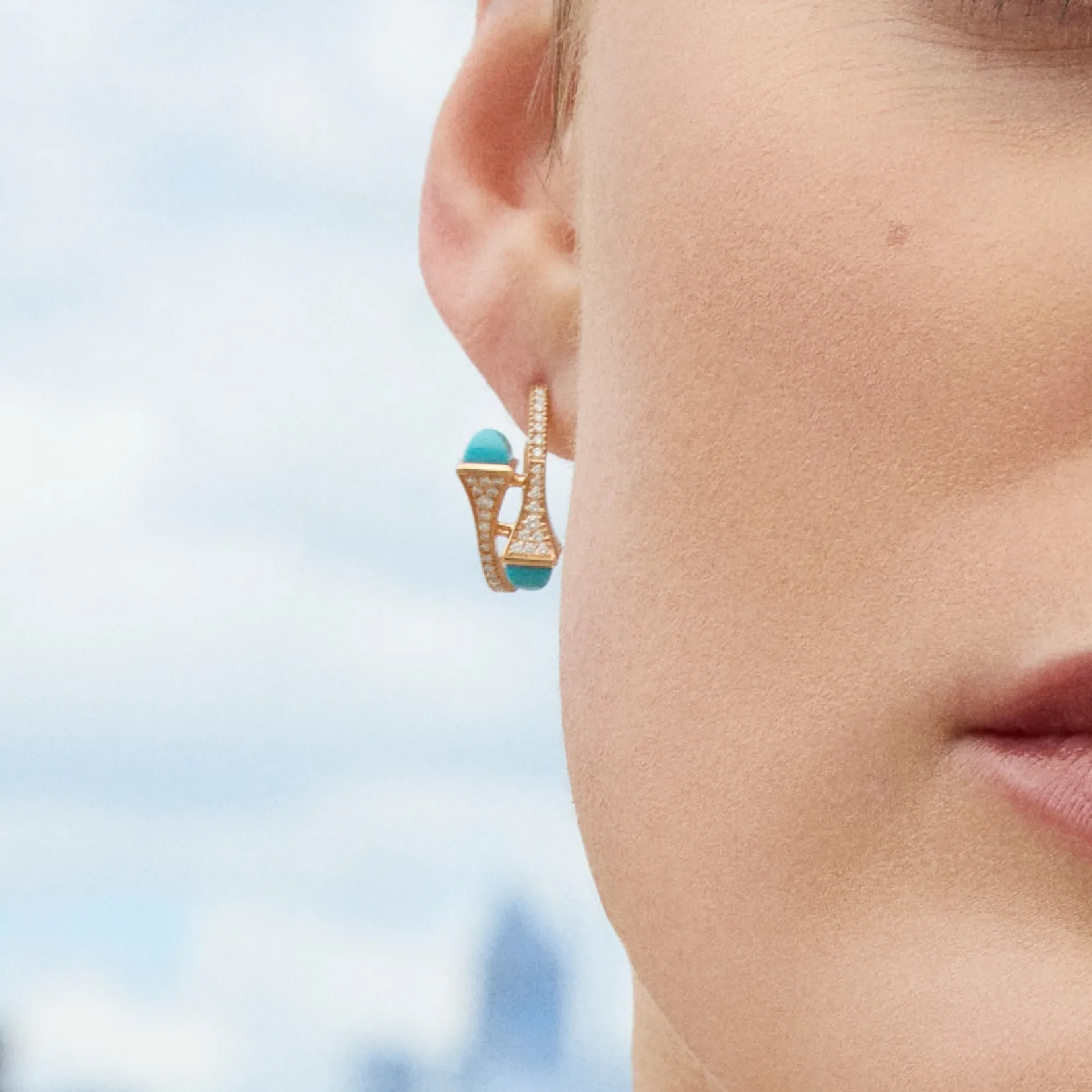 Cleo Diamond Open Hoop Earrings