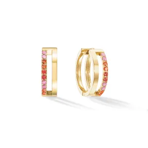 Coeur De Lion Eternal Unity Gold Red Hoop Earrings