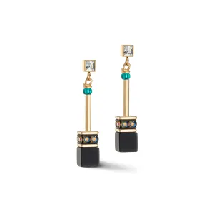 Coeur De Lion GeoCUBE® Iconic Nature Black Multicolour Chain Earrings