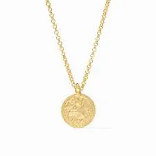 Coin Statement Pendant Necklace - Onyx