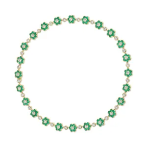 COLOMBIAN EMERALD AND DIAMOND FLORA CHOKER