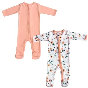 Coral & Floral Romper 2pk