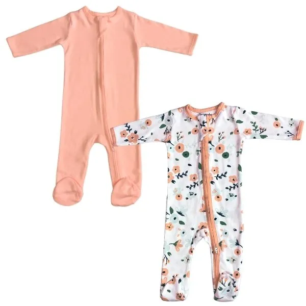 Coral & Floral Romper 2pk