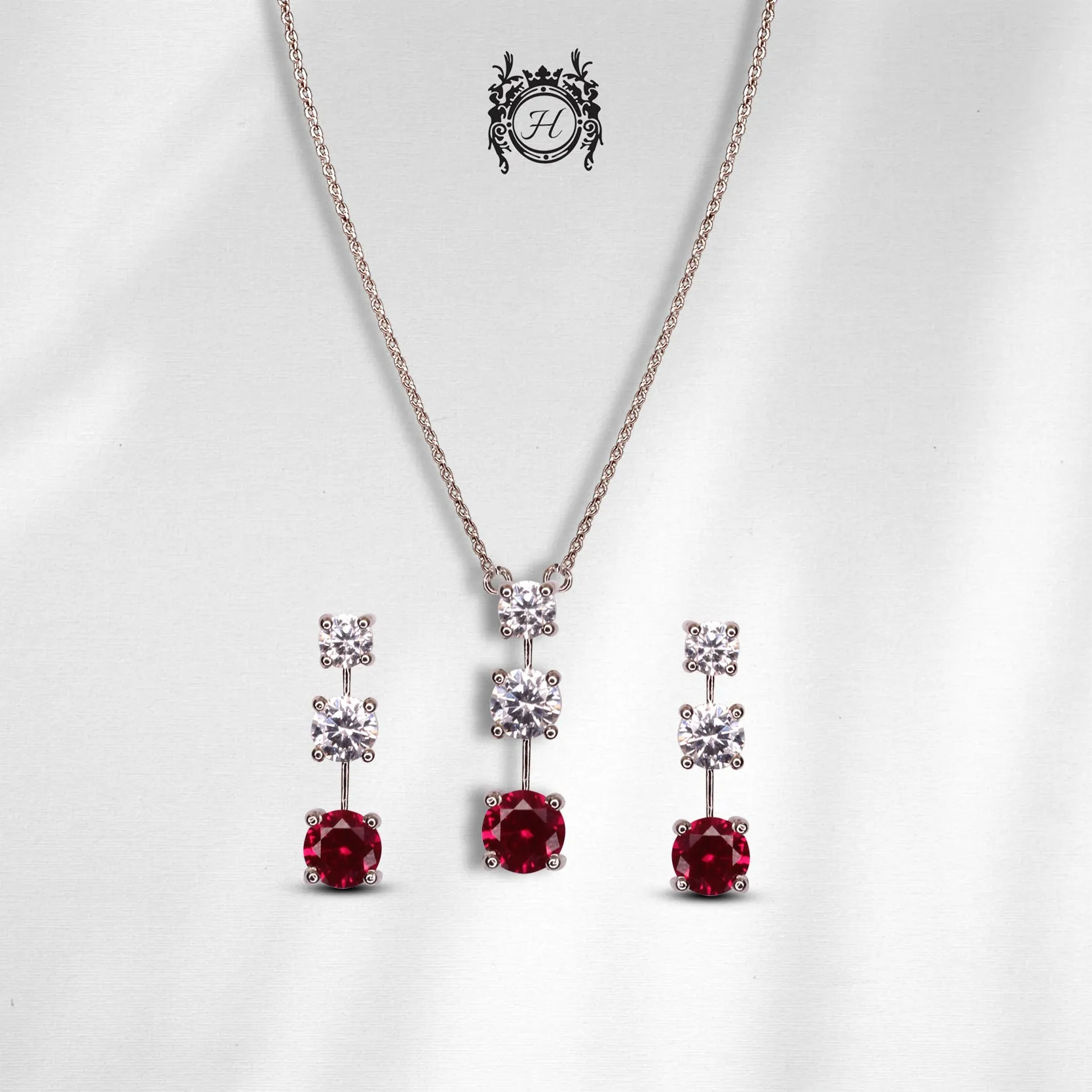 Crimson Snow Pendant Set