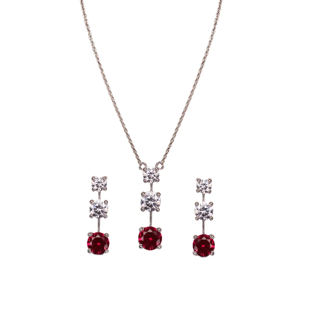 Crimson Snow Pendant Set