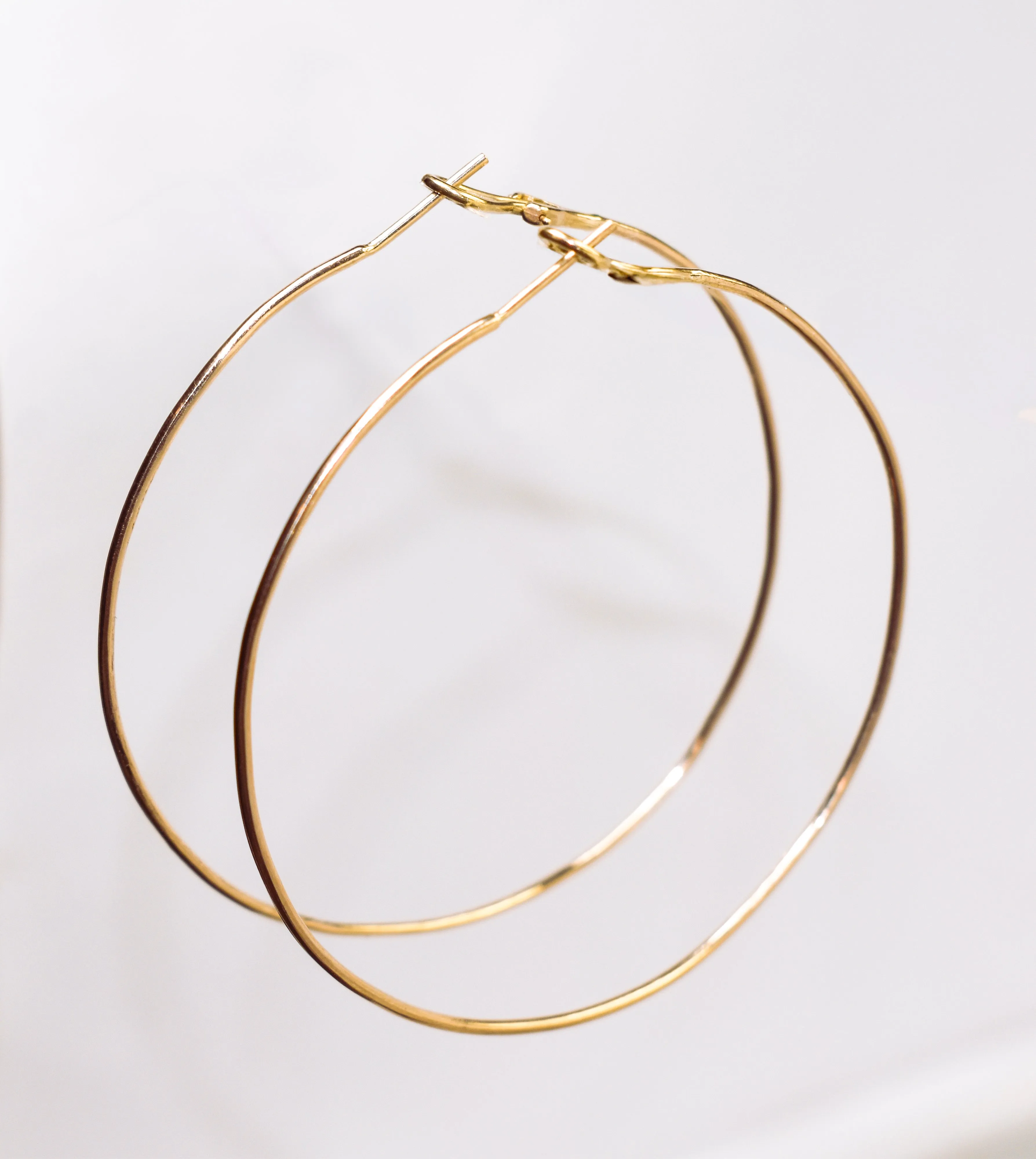 Custom Created Yellow Gold Hoops