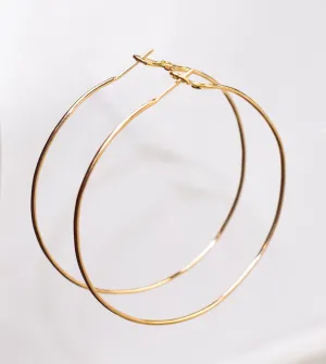 Custom Created Yellow Gold Hoops