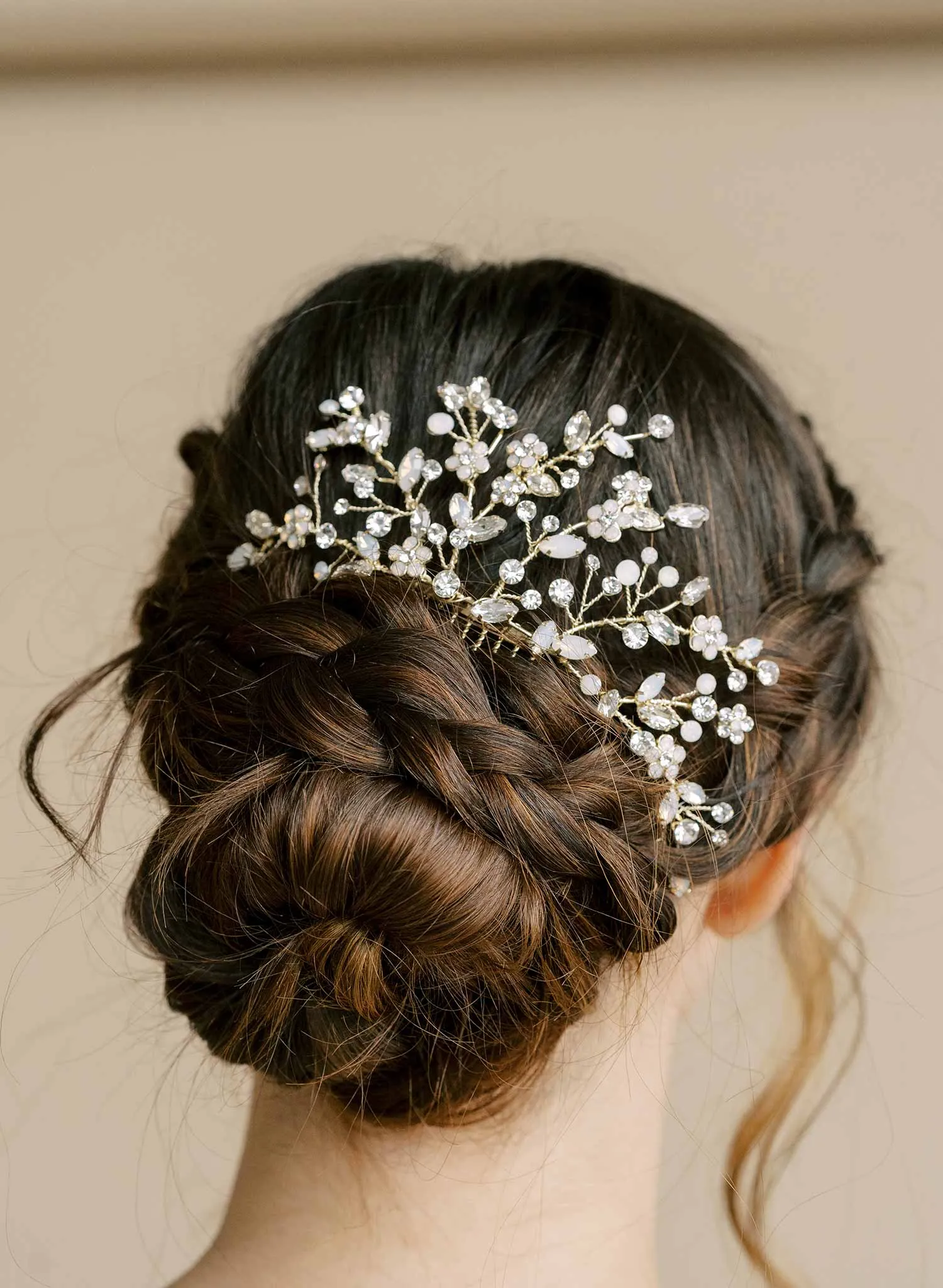 Dancing blossoms crystal spray comb - Style #2145