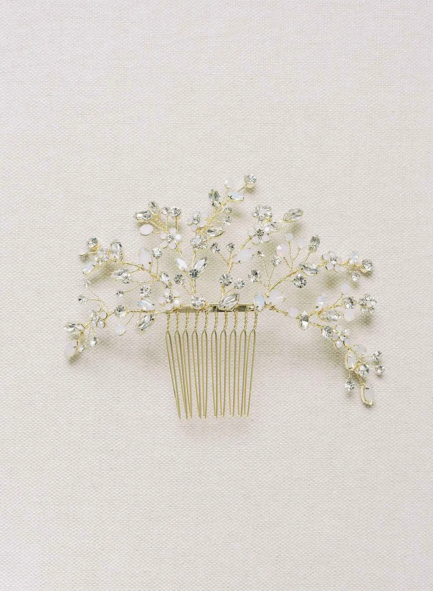 Dancing blossoms crystal spray comb - Style #2145