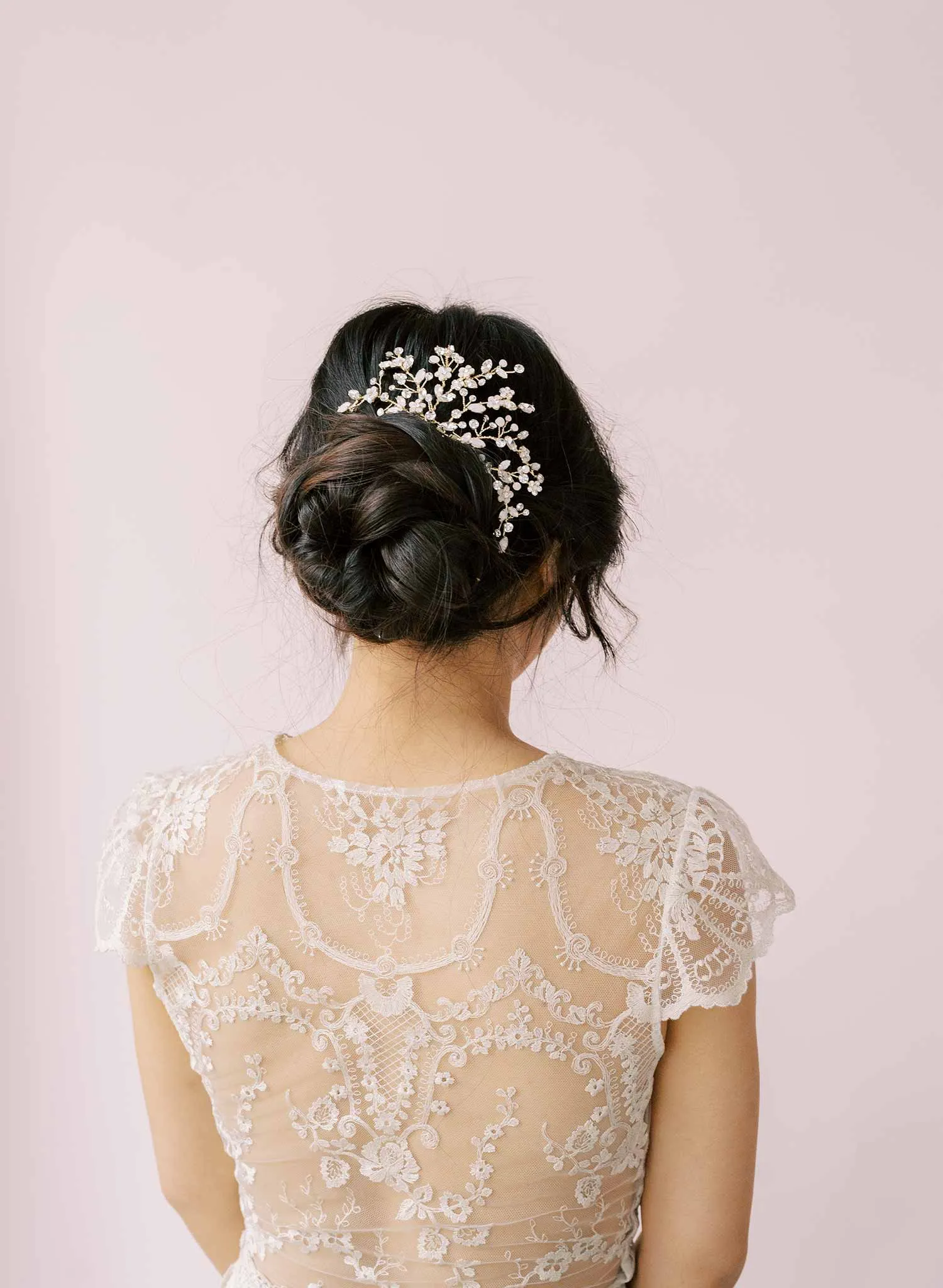 Dancing blossoms crystal spray comb - Style #2145