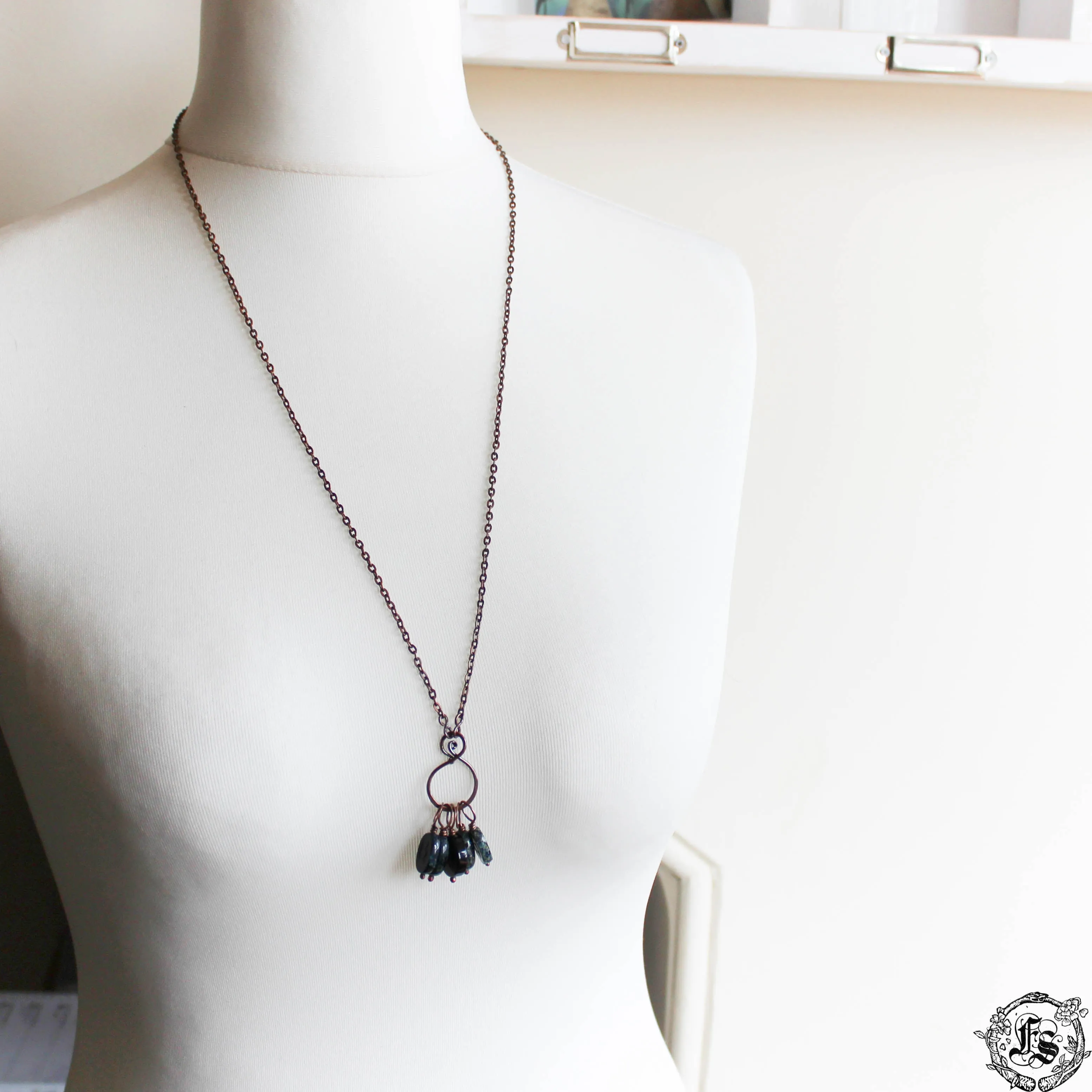 Dark Moon Stitch Marker Necklace