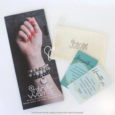 December Birthstone Crystal Bracelet | 8mm Lava   Turquoise Bracelet