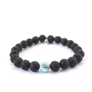 December Birthstone Crystal Bracelet | 8mm Lava   Turquoise Bracelet