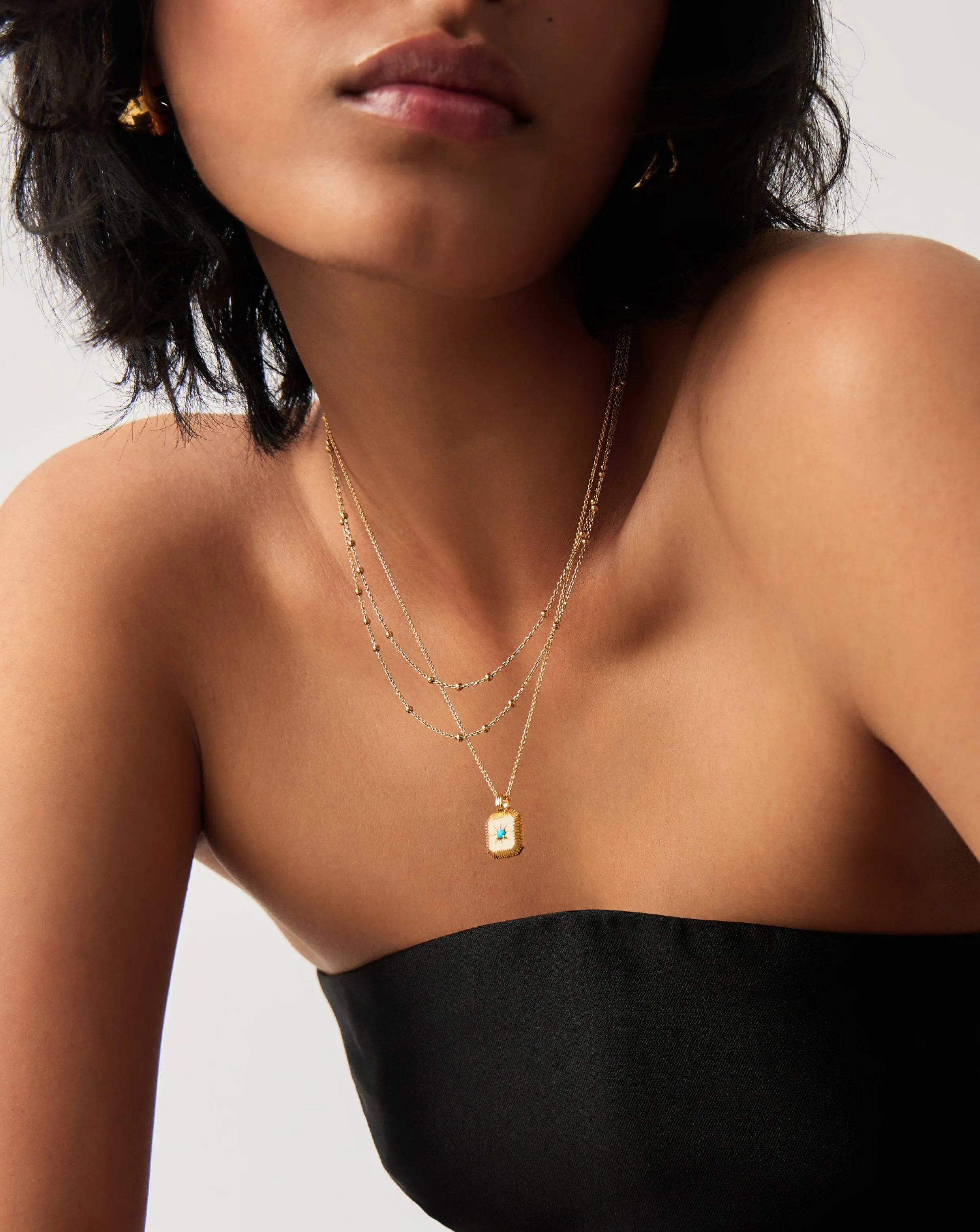 December Birthstone Pendant Necklace | 18k Gold Vermeil/Dyed Turquoise Magnesite