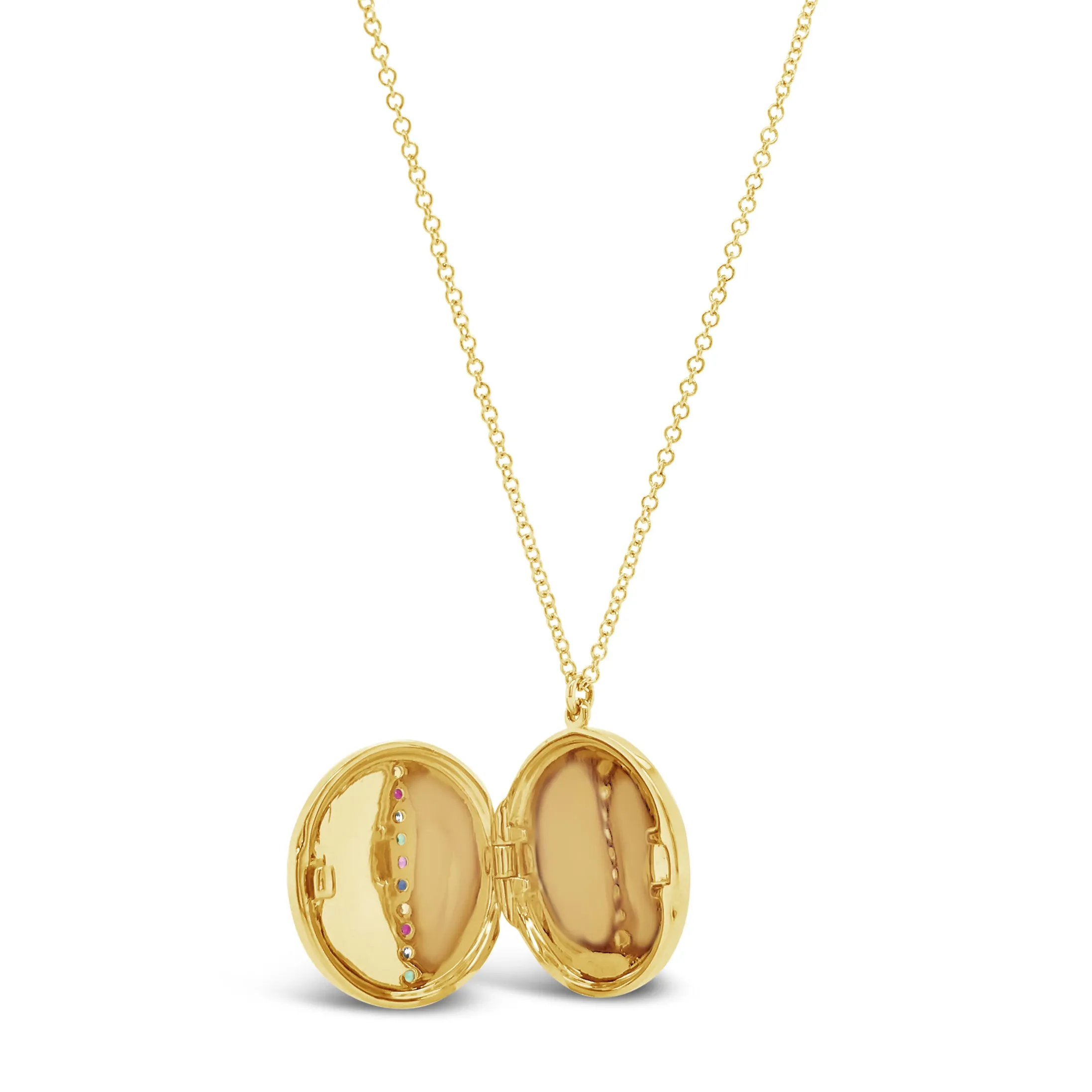 Diamond & Multicolor Gemstone Locket Necklace