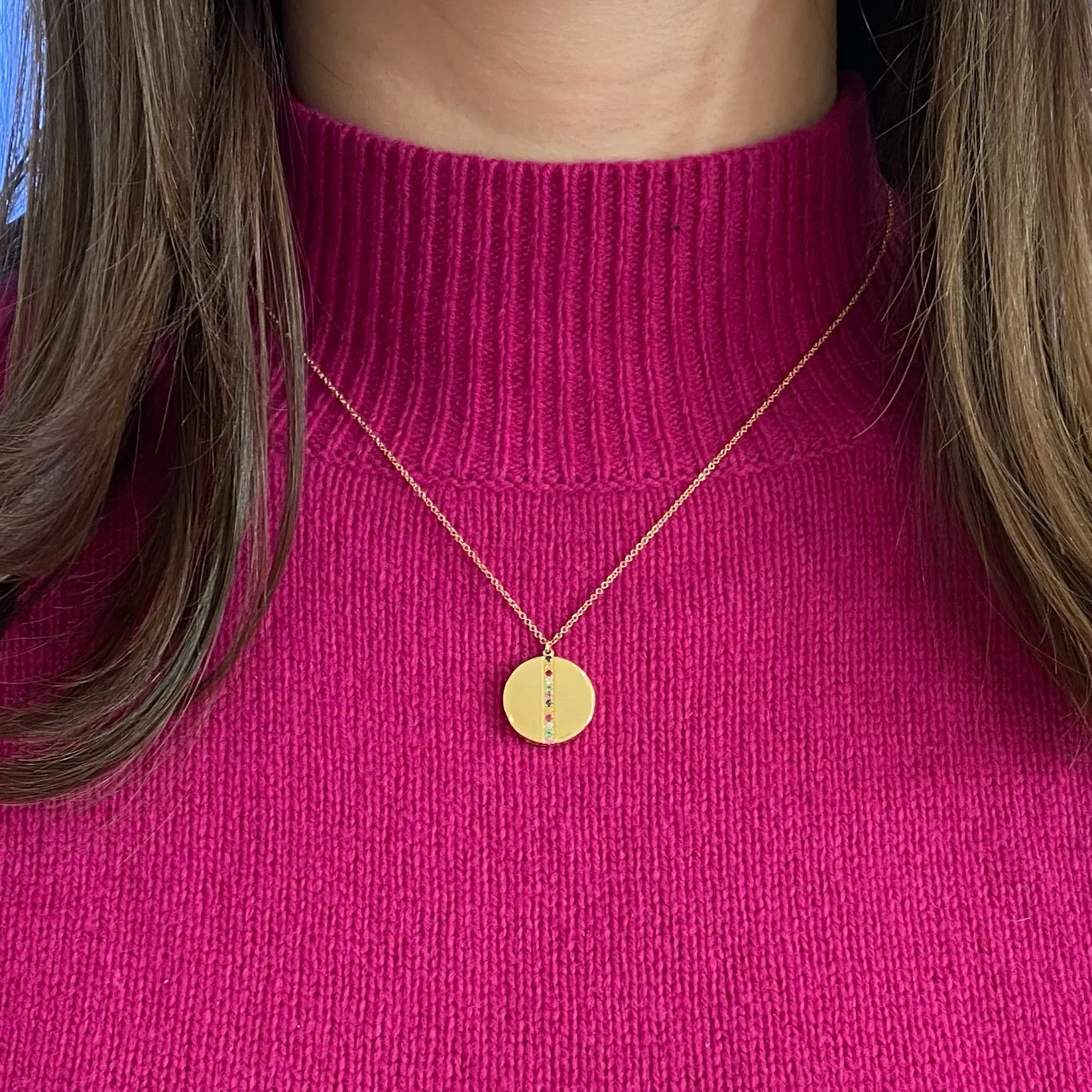 Diamond & Multicolor Gemstone Locket Necklace