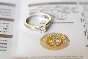 Diamond Engagement Gold Ring, GIA CERTIFIED Diamond ring