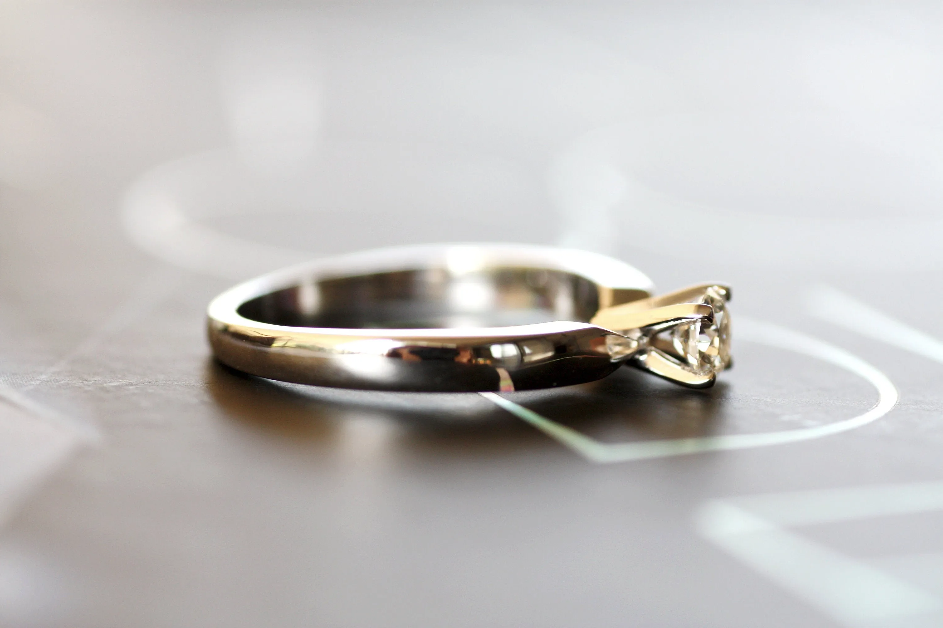 Diamond Engagement Gold Ring, GIA CERTIFIED Diamond ring