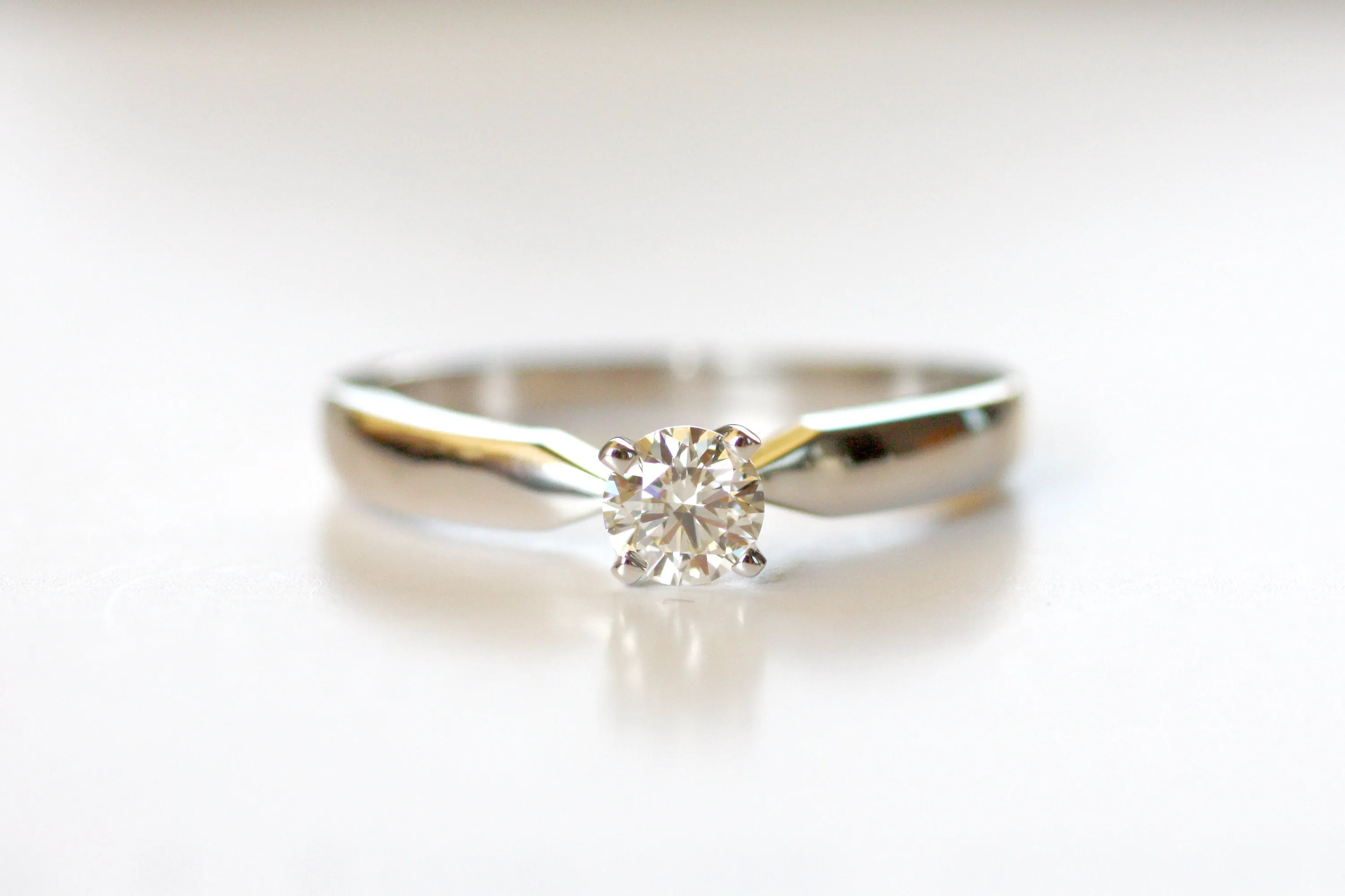 Diamond Engagement Gold Ring, GIA CERTIFIED Diamond ring