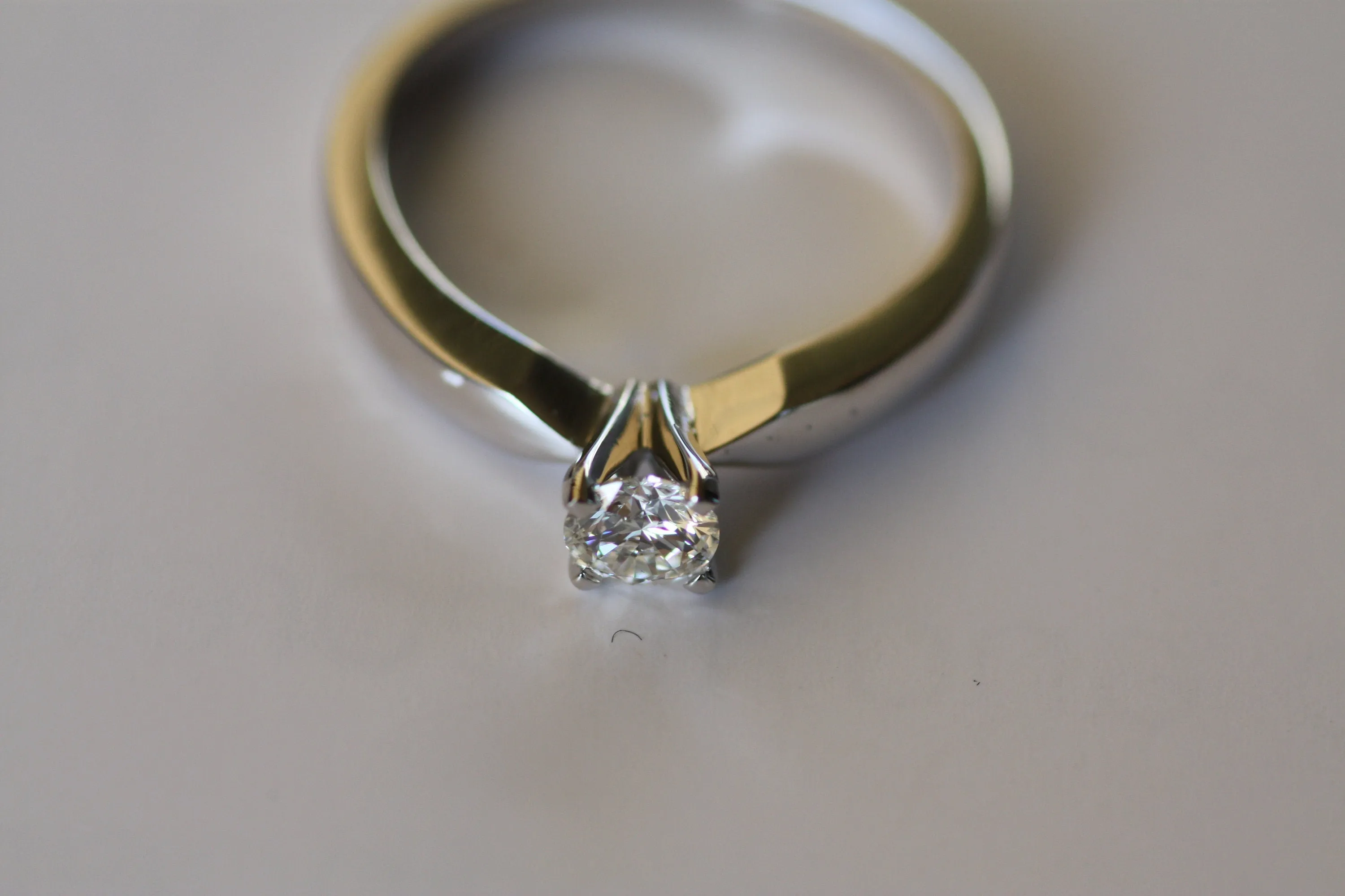 Diamond Engagement Gold Ring, GIA CERTIFIED Diamond ring