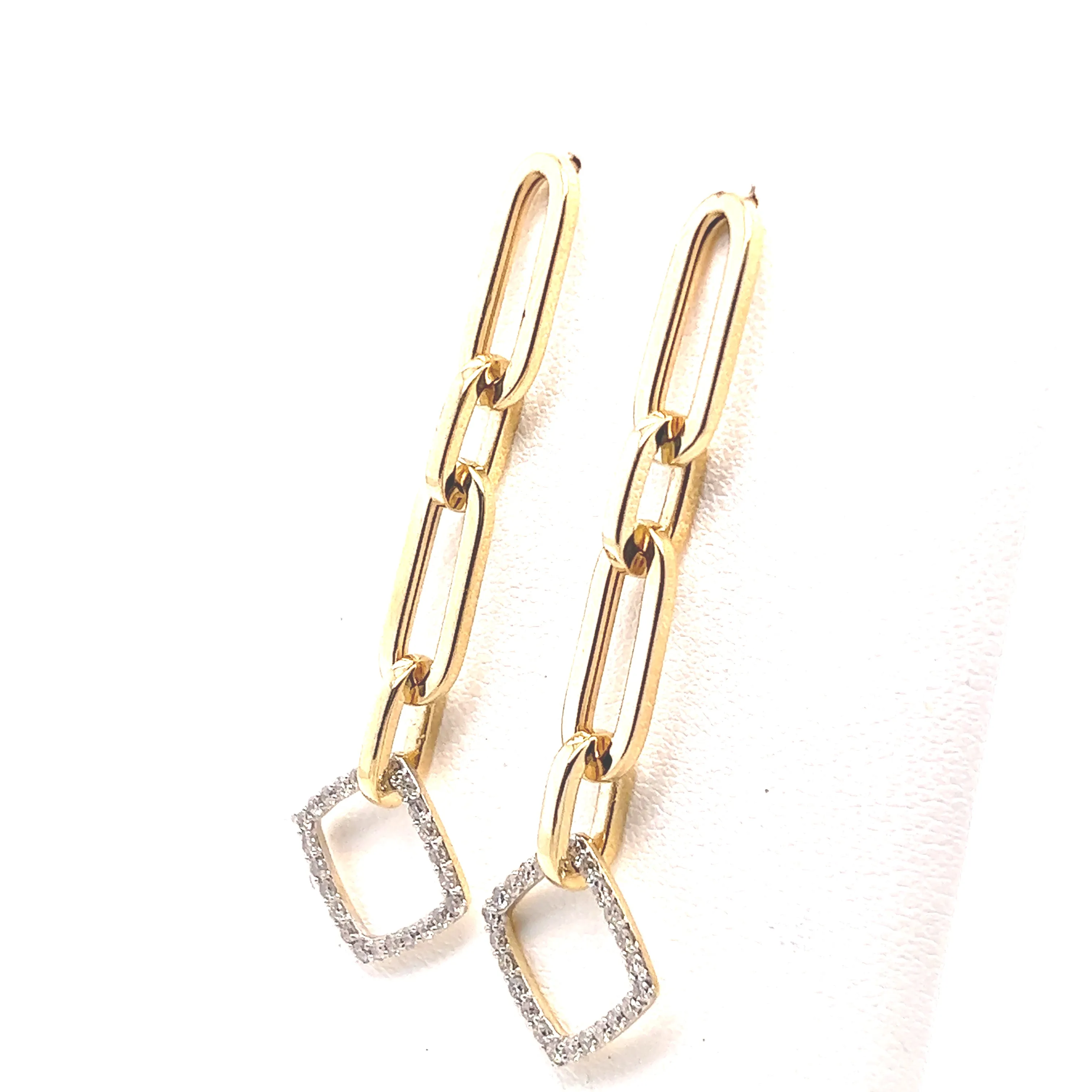 Diamond Paper Clip Earrings