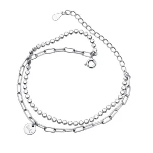 Double Chain Disk Bracelet