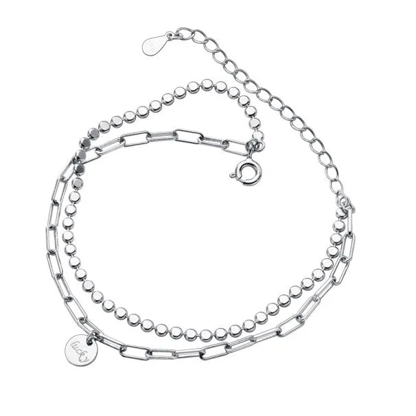Double Chain Disk Bracelet