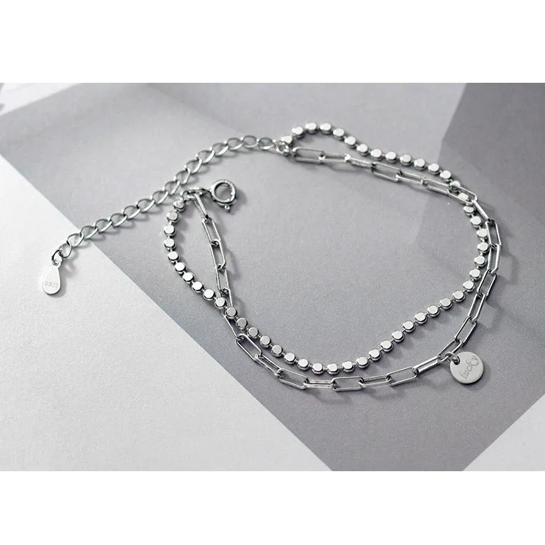 Double Chain Disk Bracelet