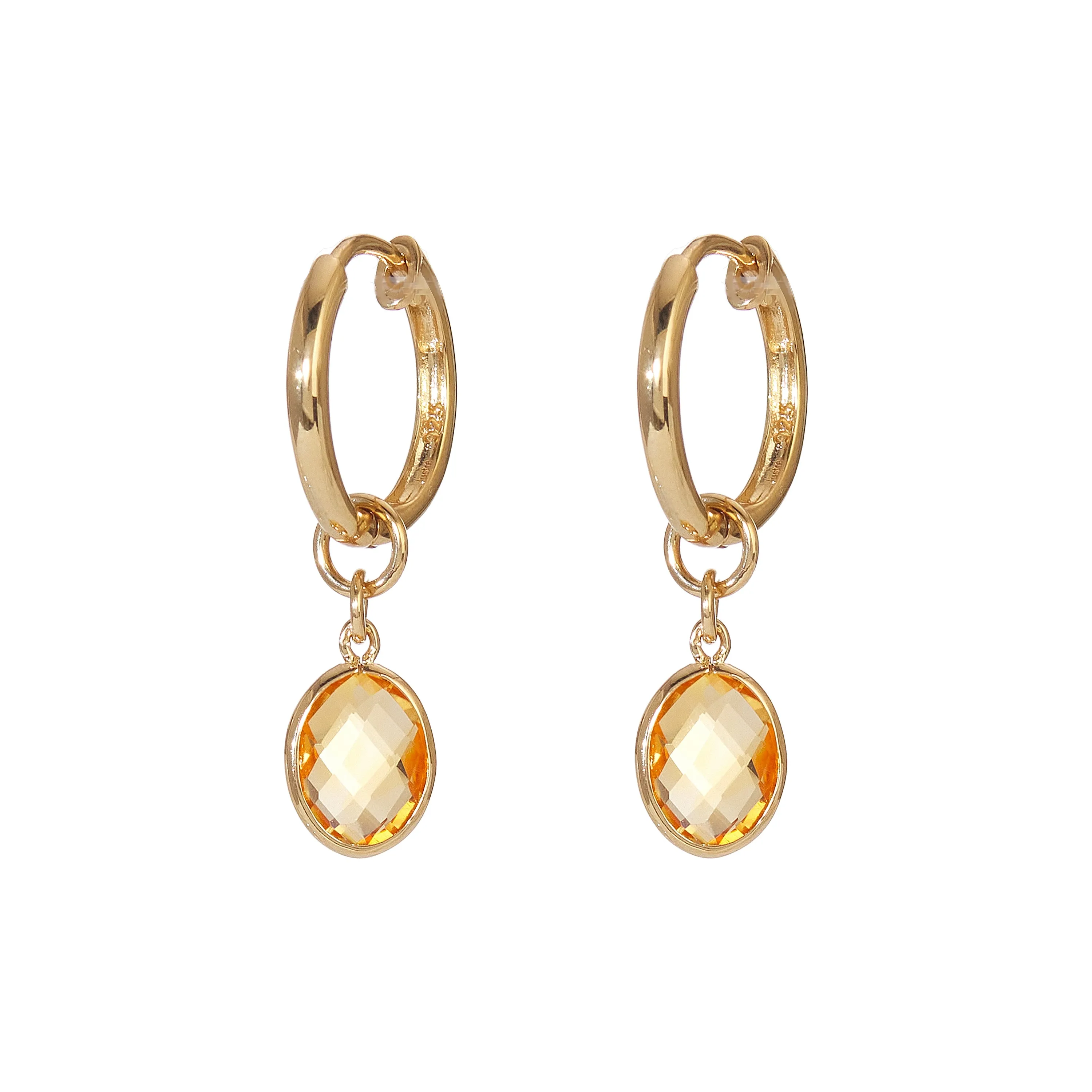 Earrings - Piccolo hoop in Citrine