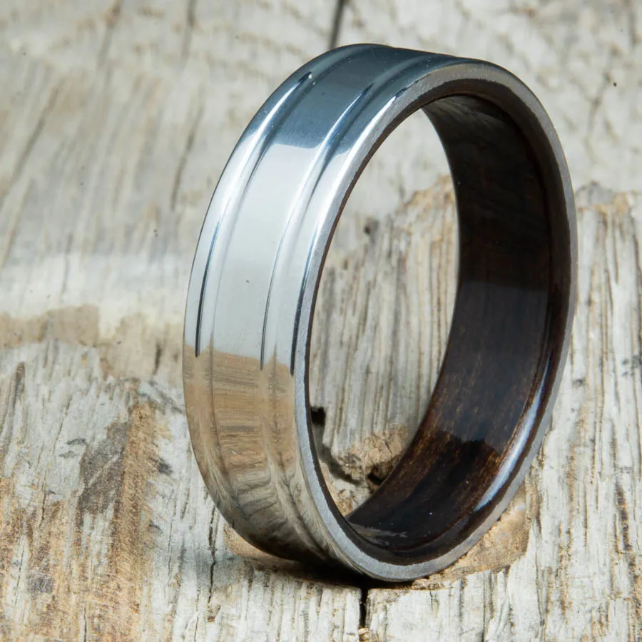 Ebony- polished titanium ring