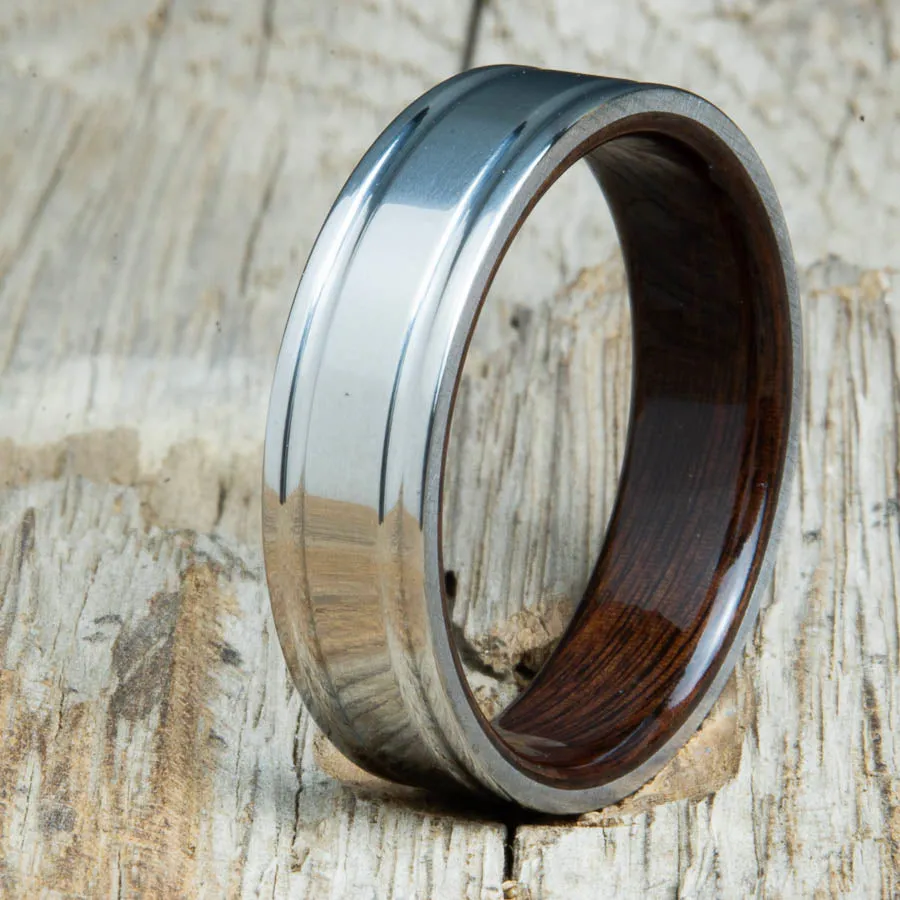 Ebony- polished titanium ring
