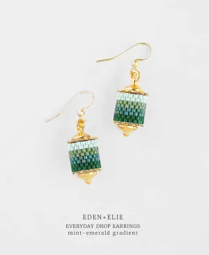 EDEN   ELIE Everyday Drop Earrings - mint emerald gradient