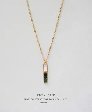 EDEN   ELIE Horizon Vertical bar necklace - emerald green