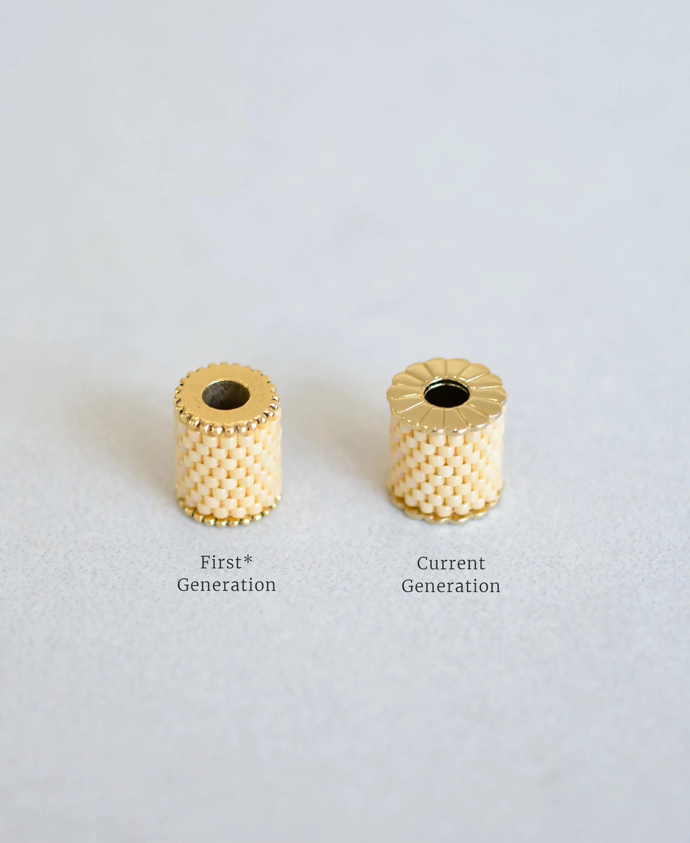 EDEN   ELIE Single bead with chain - Emerald Gold Dots