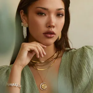 Elizabeth Stone Luna Locket in Gold