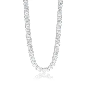 Emerald Bezel-Set Statement Tennis Necklace