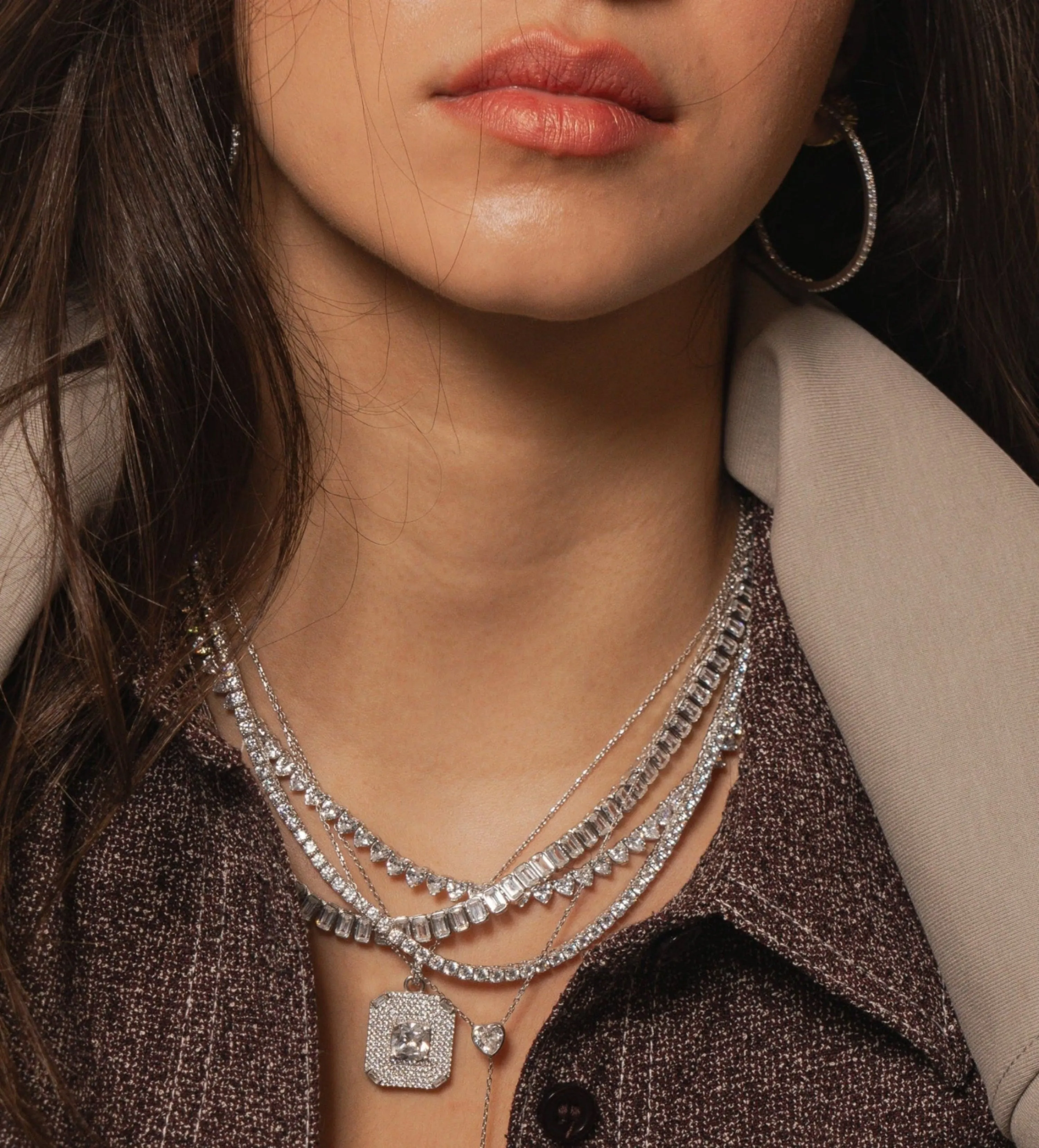 Emerald Bezel-Set Statement Tennis Necklace