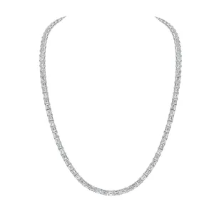 Emerald Cut East-West Diamond Tennis Necklace
